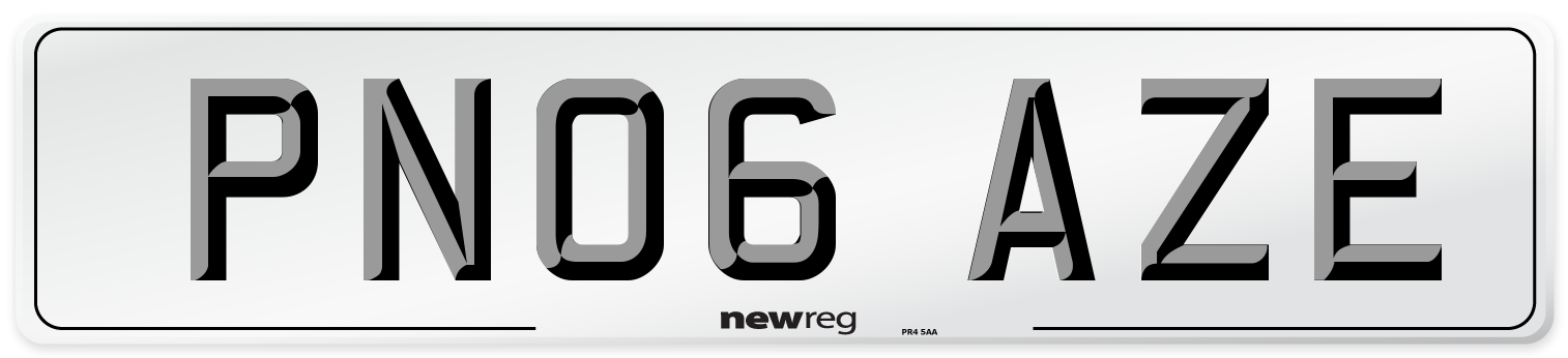 PN06 AZE Number Plate from New Reg